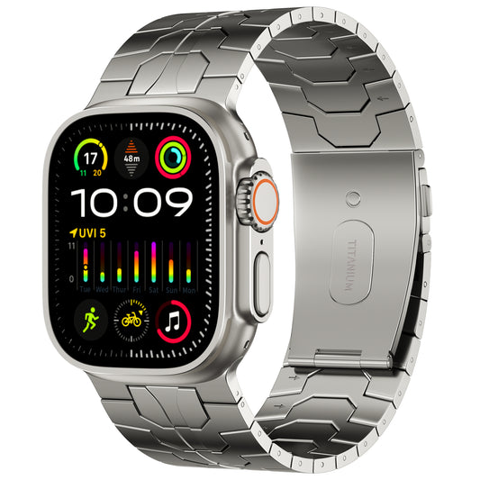 ACESTAR 100% Pure Titanium Band Compatible with Apple Watch Ultra / Ultra2 Band 49mm, Ti01 Max/26mm Wide/Titanium