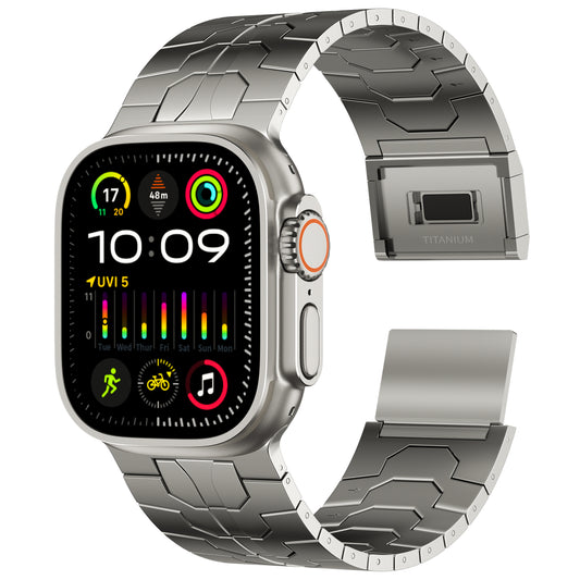 ACESTAR 100% Pure Titanium Band Compatible with Apple Watch Ultra / Ultra2 Band 49mm, Ti01 Pro Max/26mm Wide/Titanium