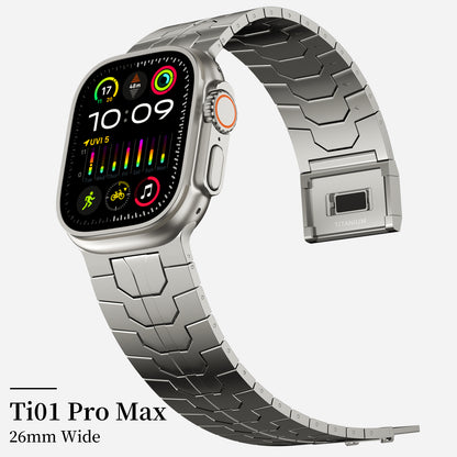 ACESTAR 100% Pure Titanium Band Compatible with Apple Watch Ultra / Ultra2 Band 49mm, Ti01 Pro Max/26mm Wide/Titanium