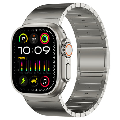 ACESTAR Full Titanium Band Compatible with Apple Watch Ultra 49mm / Ultra 2 49mm / Series 10 46mm, 26mm Wide Adjustable Titanium Links with Titanium Magnetic Clasp Titanium Connectors and DLC Coating, Ti03 Pro Max/26mm Wide/Titanium