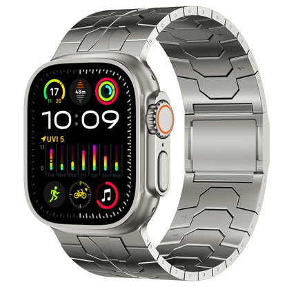 ACESTAR Full Titanium Band Compatible with Apple Watch Ultra 49mm / Ultra 2 49mm / Series 10 46mm, 26mm Wide Adjustable Titanium Links with Titanium Magnetic Clasp Titanium Connectors and DLC Coating, Ti01 Pro Max/26mm Wide/Titanium