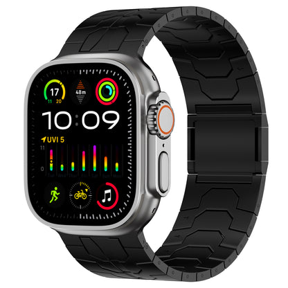 ACESTAR Full Titanium Band Compatible with Apple Watch Ultra 49mm / Ultra 2 49mm / Series 10 46mm, 22mm Wide Adjustable Titanium Links with Titanium Magnetic Clasp Titanium Connectors and DLC Coating, Ti01 Pro/22mm Wide/Black